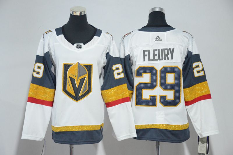 Men Vegas Golden Knights 29 Fleury Fanatics Branded Breakaway Home White Adidas NHL Jersey